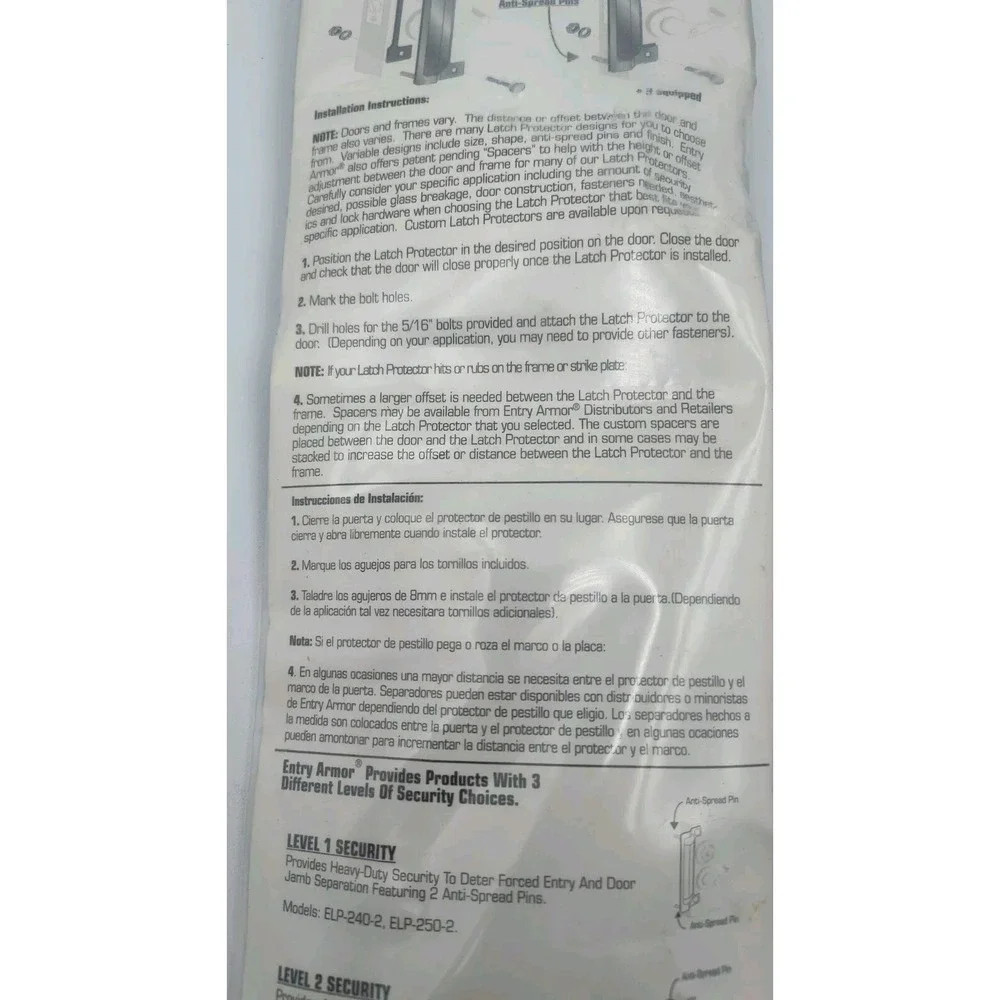 Pro-Lok Entry Armor Latch Protector ELP-240-2-ALUMINUM SEE all pics B61.65ME2102